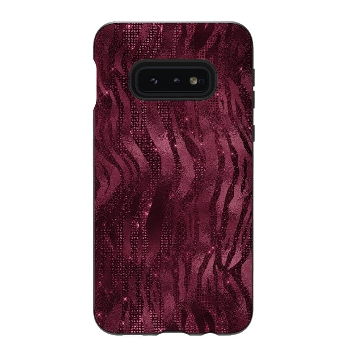 Galaxy S10e StrongFit Purple Pink Tiger Skin by  Utart