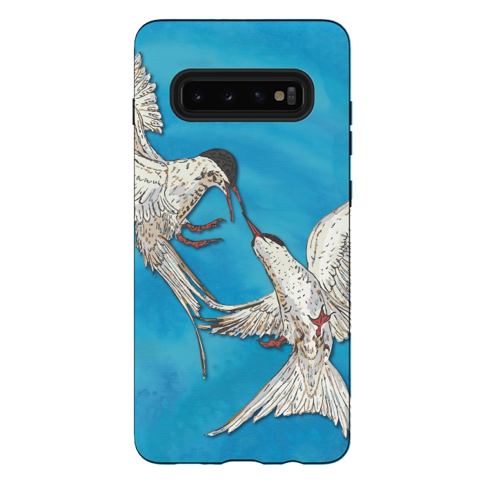 Galaxy S10 plus StrongFit Arctic Terns by Lotti Brown