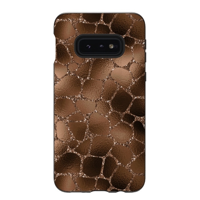 Galaxy S10e StrongFit Jungle Journey - Copper Safari Giraffe Skin Pattern  by  Utart