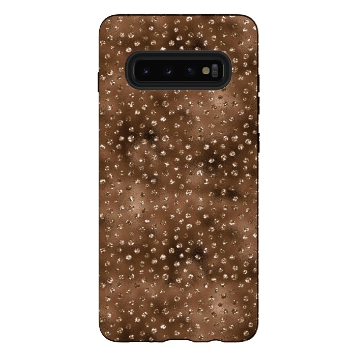 Galaxy S10 plus StrongFit Copper Polka Dots  by  Utart