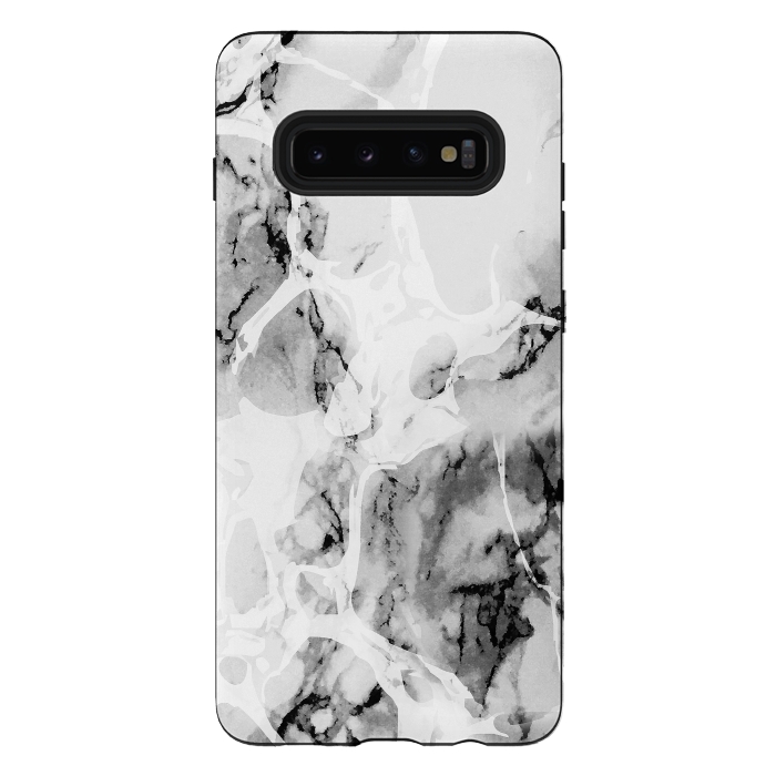 Galaxy S10 plus StrongFit Monochrome marble texture by Oana 
