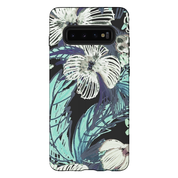 Galaxy S10 plus StrongFit tropical flowers and leaves marker sketch by Oana 