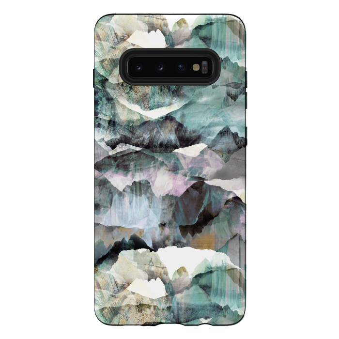 Galaxy S10 plus StrongFit Painted marble mountains gemstones by Oana 