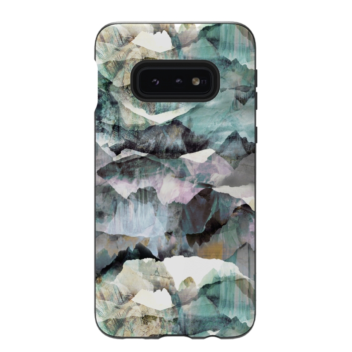 Galaxy S10e StrongFit Painted marble mountains gemstones by Oana 