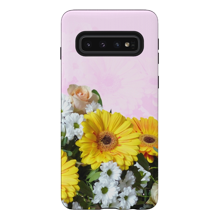 Galaxy S10 StrongFit Yellow Gerbera by Creativeaxle