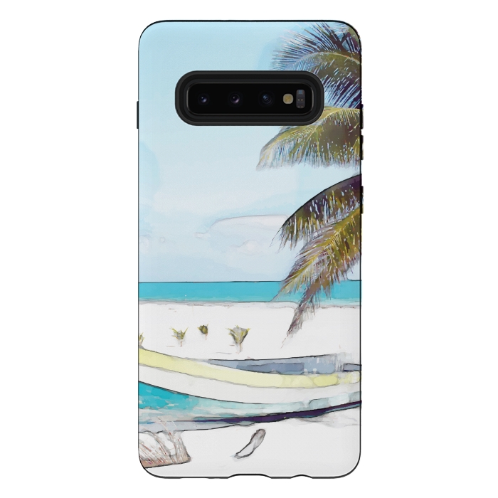 Galaxy S10 plus StrongFit Beach Boat by Creativeaxle