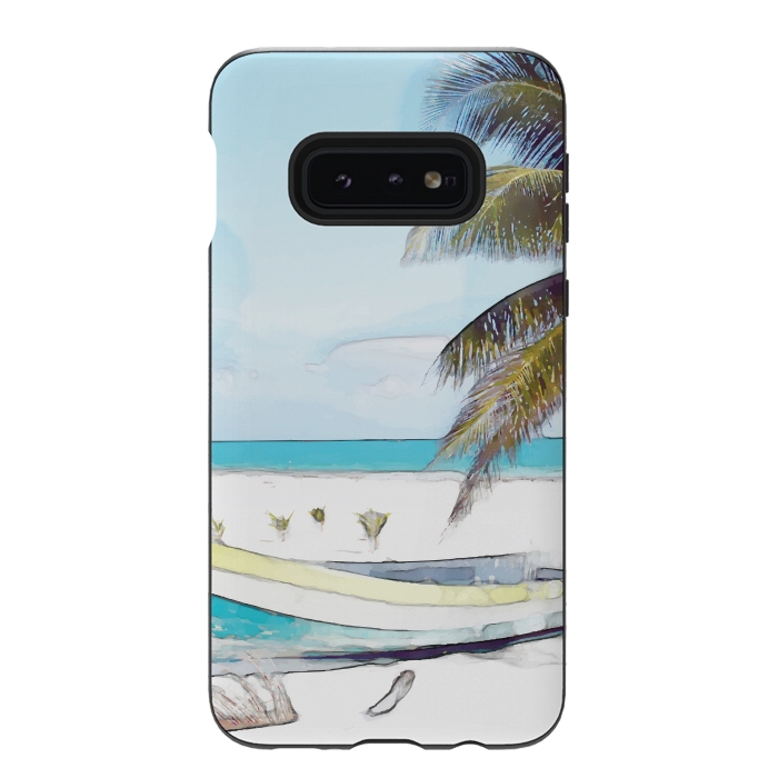 Galaxy S10e StrongFit Beach Boat by Creativeaxle