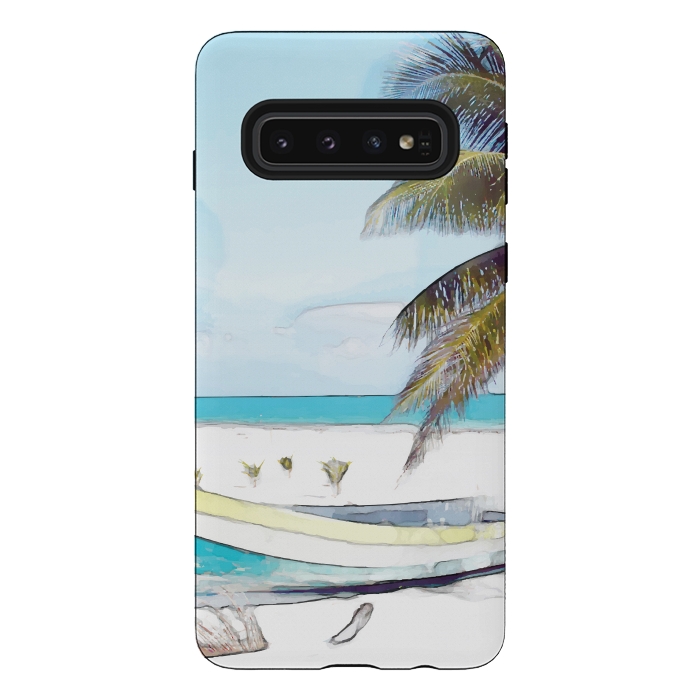 Galaxy S10 StrongFit Beach Boat by Creativeaxle