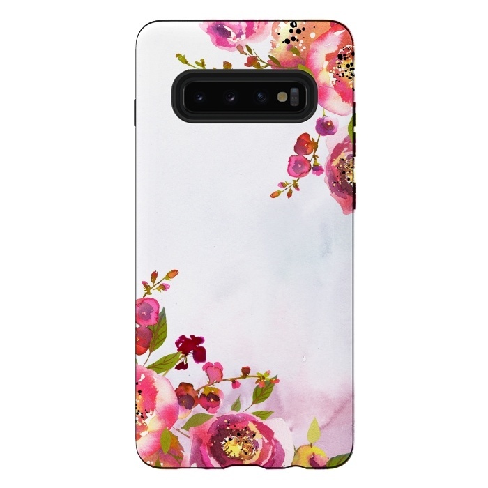 Galaxy S10 plus StrongFit Pink Florals by  Utart