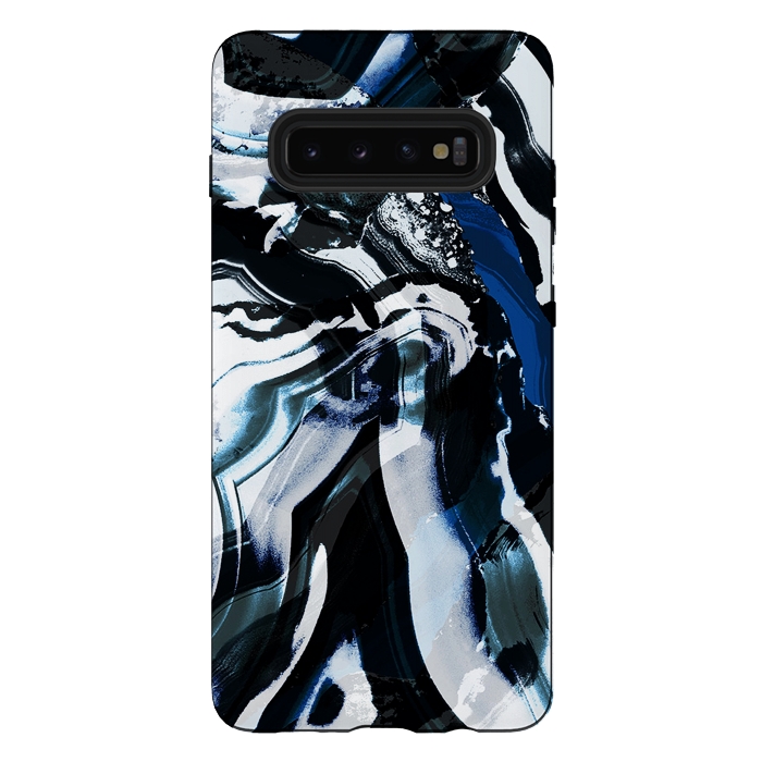 Galaxy S10 plus StrongFit Ink brushed painted marble by Oana 