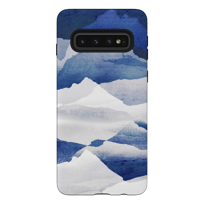 Galaxy S10 StrongFit Blue elegant snowy mountains by Oana 