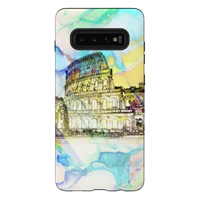 Galaxy S10 plus StrongFit Colosseum Rome Italy ink sketch and watercolor painting by Oana 