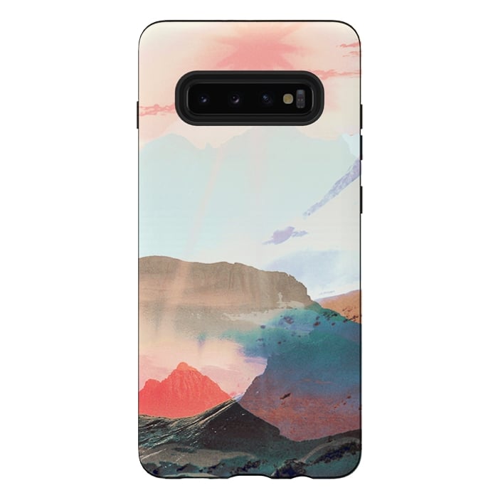 Galaxy S10 plus StrongFit Gradient painted mountain landscape by Oana 