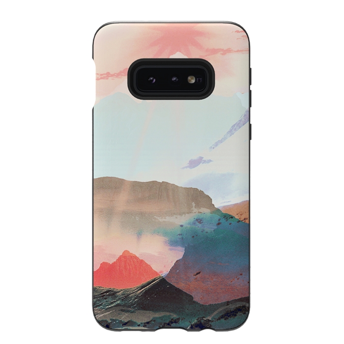 Galaxy S10e StrongFit Gradient painted mountain landscape by Oana 