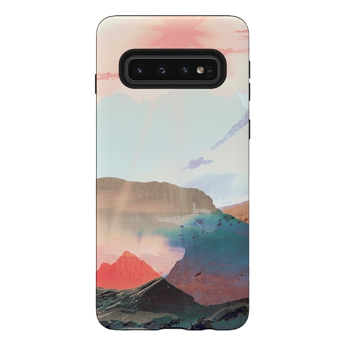 Galaxy S10 StrongFit Gradient painted mountain landscape by Oana 