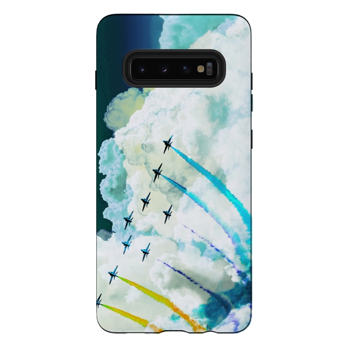 Galaxy S10 plus StrongFit Air show flight on blue clouds by Oana 