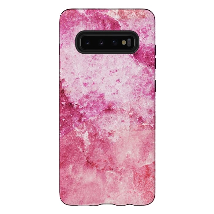 Galaxy S10 plus StrongFit Pink fuchsia elegant marble by Oana 