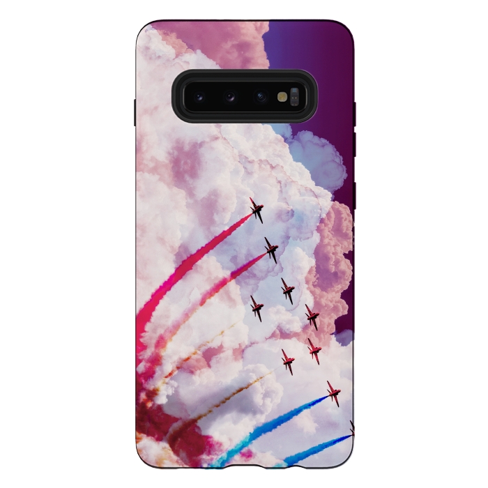 Galaxy S10 plus StrongFit Red purple airplane air show by Oana 
