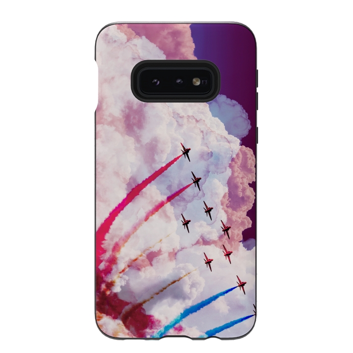 Galaxy S10e StrongFit Red purple airplane air show by Oana 