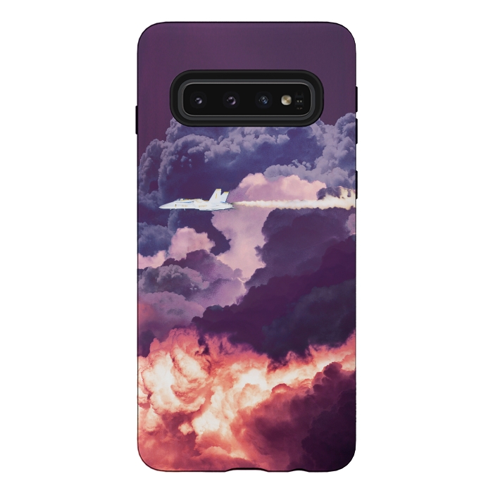 Galaxy S10 StrongFit Plane and purple clouds by Oana 