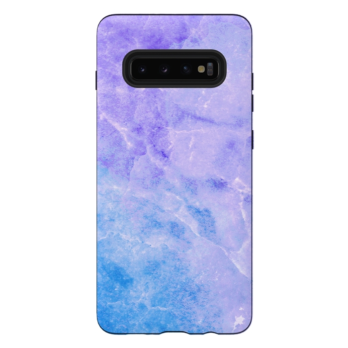 Galaxy S10 plus StrongFit Purple blue marble stone by Oana 