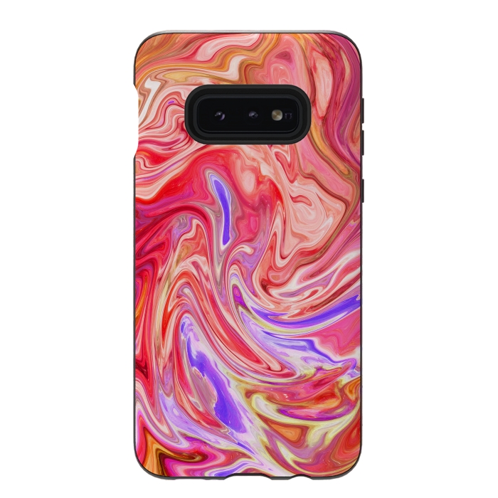 Galaxy S10e StrongFit Water effect pink red pop fluid painting digital art by Josie