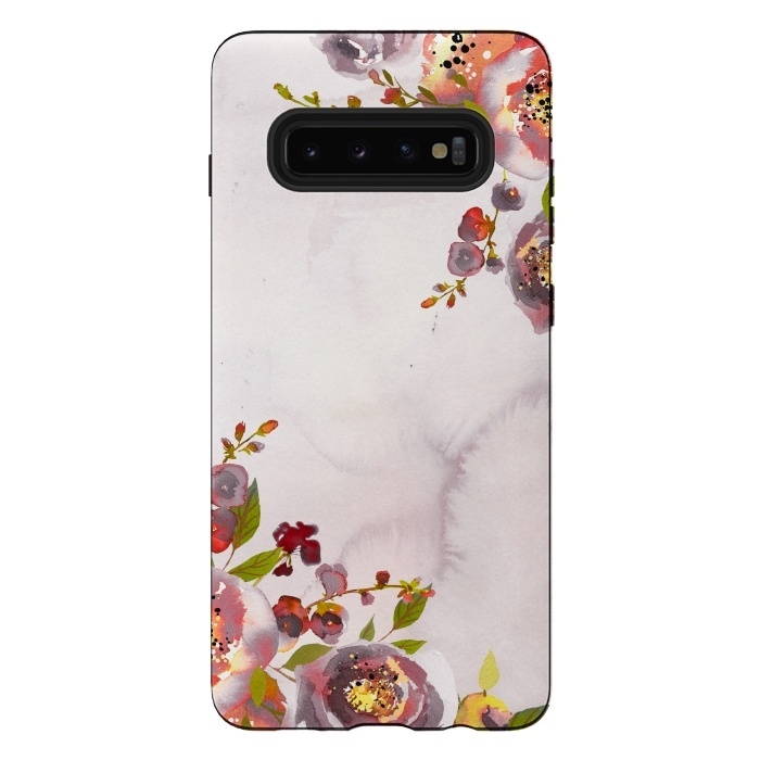 Galaxy S10 plus StrongFit Hand drawn blush florals by  Utart