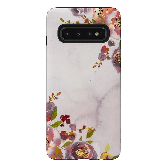 Galaxy S10 StrongFit Hand drawn blush florals by  Utart