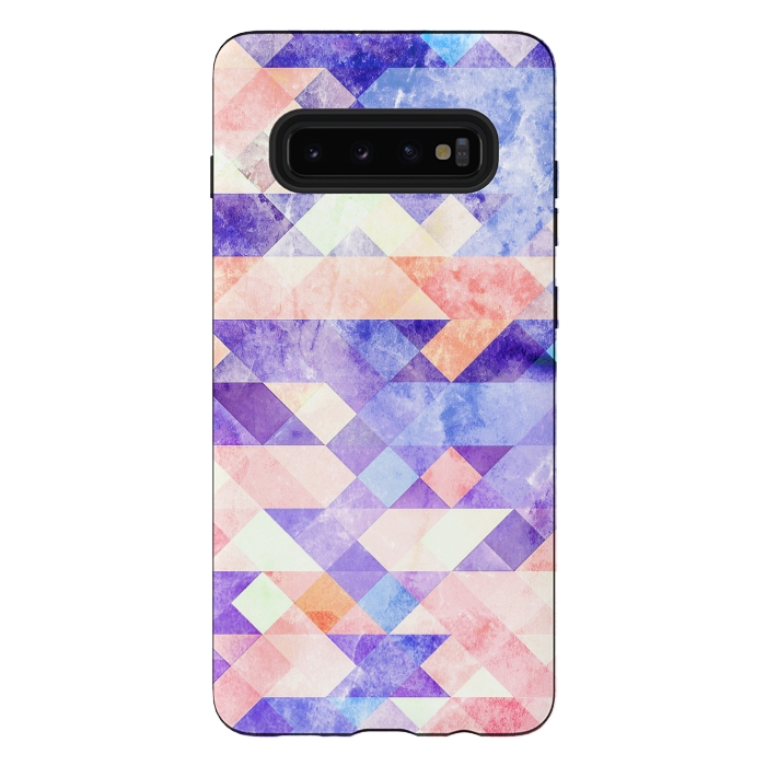 Galaxy S10 plus StrongFit Colorful marble geometric tiles by Oana 