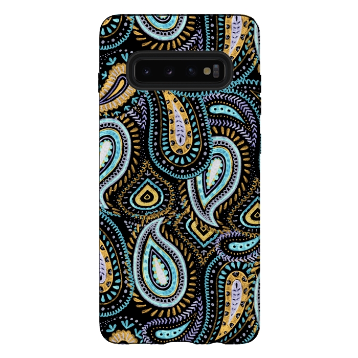Galaxy S10 plus StrongFit Hand sketched paisley pattern by Oana 