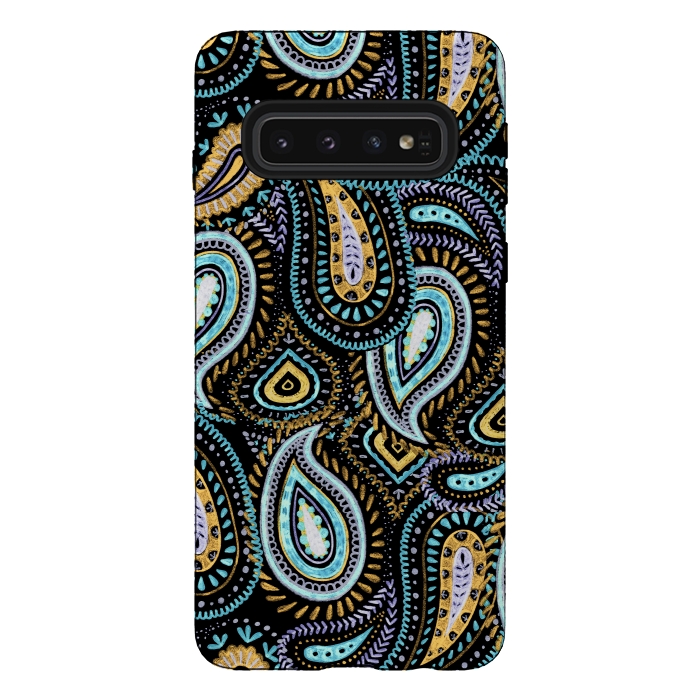 Galaxy S10 StrongFit Hand sketched paisley pattern by Oana 