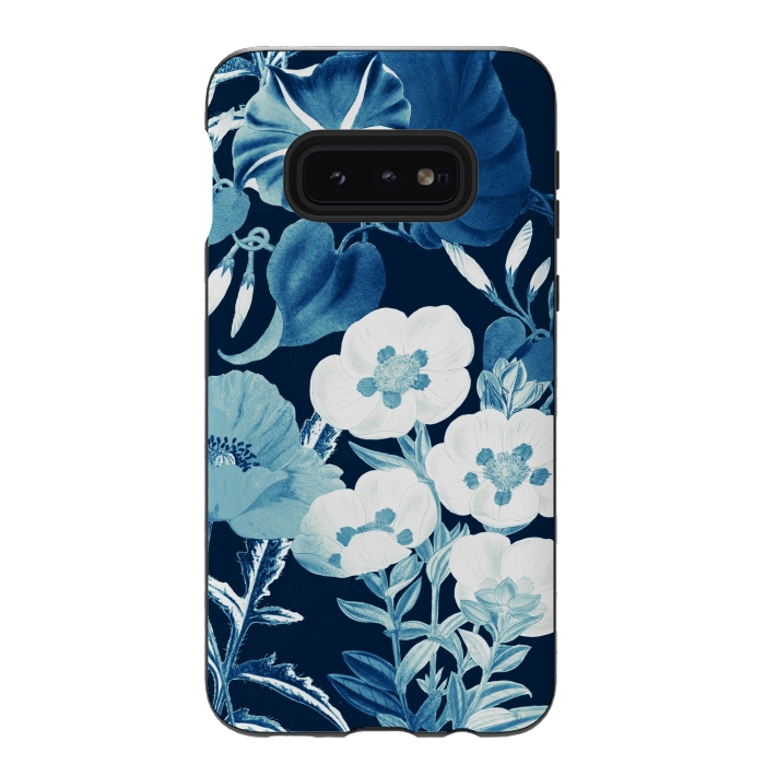 Galaxy S10e StrongFit Romantic blue wild flowers illustration by Oana 