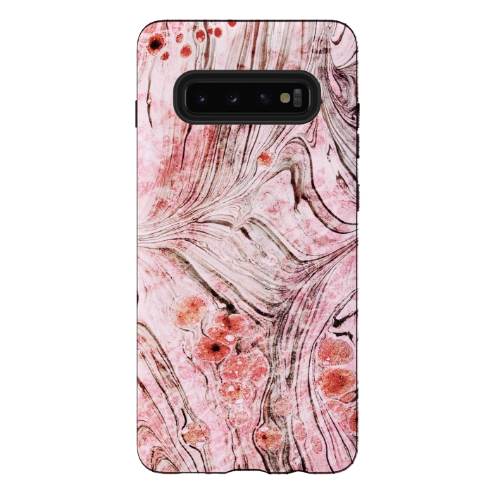 Galaxy S10 plus StrongFit Brushed dust pink marble paper by Oana 