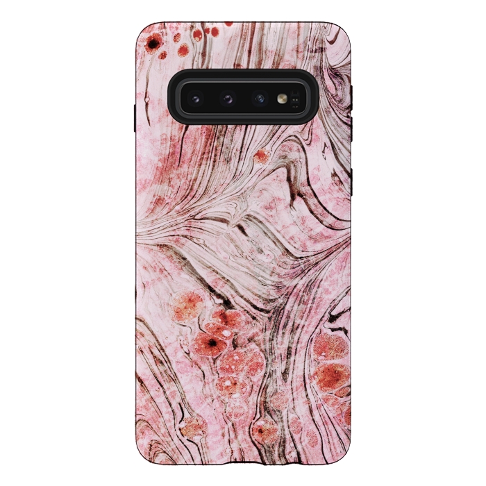 Galaxy S10 StrongFit Brushed dust pink marble paper by Oana 