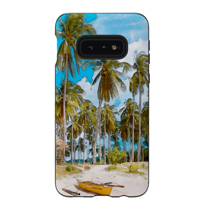 Galaxy S10e StrongFit Coconut Tree Beach by Creativeaxle