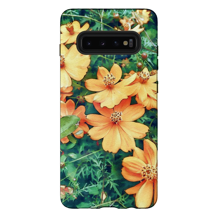 Galaxy S10 plus StrongFit Floral Garden by Creativeaxle