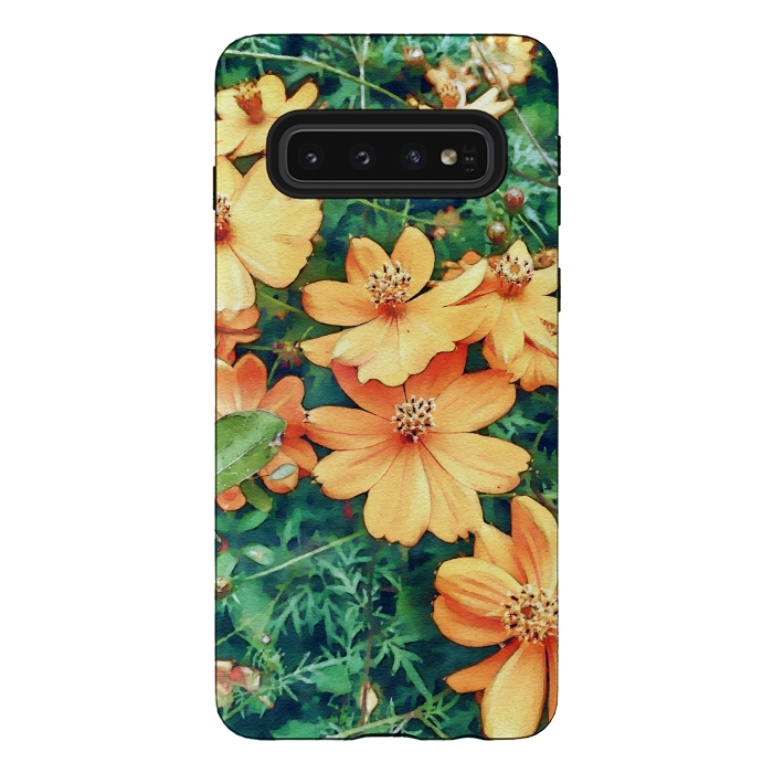Galaxy S10 StrongFit Floral Garden by Creativeaxle