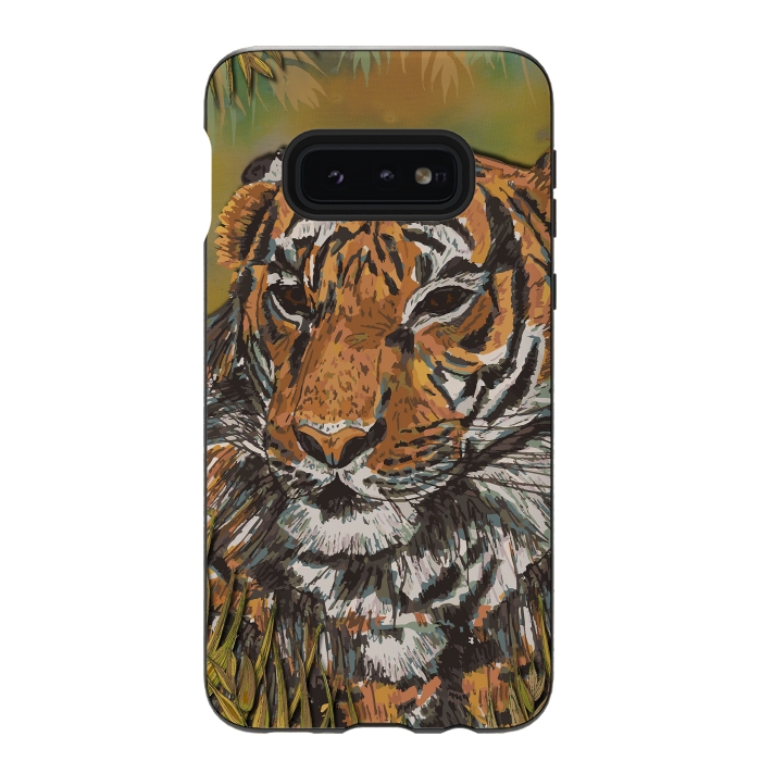 Galaxy S10e StrongFit Tiger by Lotti Brown