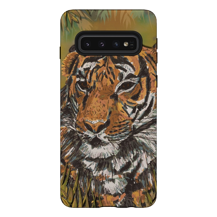 Galaxy S10 StrongFit Tiger by Lotti Brown