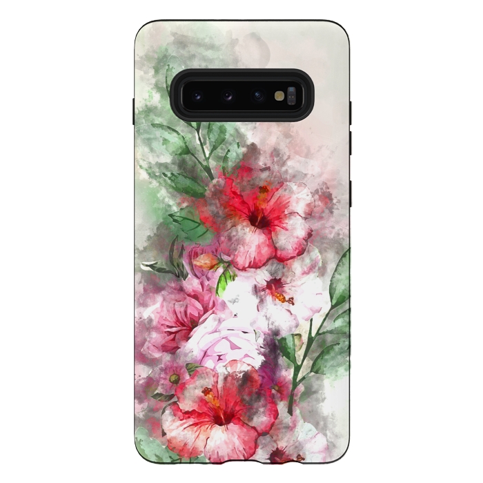 Galaxy S10 plus StrongFit Hibiscus Garden by Creativeaxle