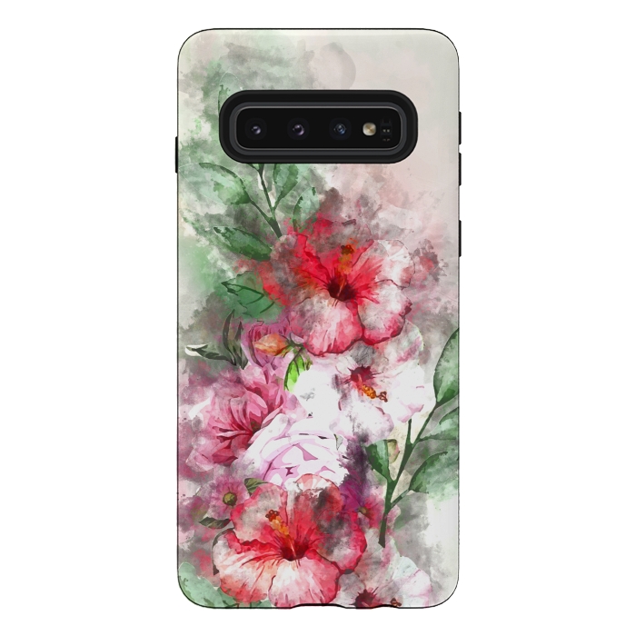 Galaxy S10 StrongFit Hibiscus Garden by Creativeaxle