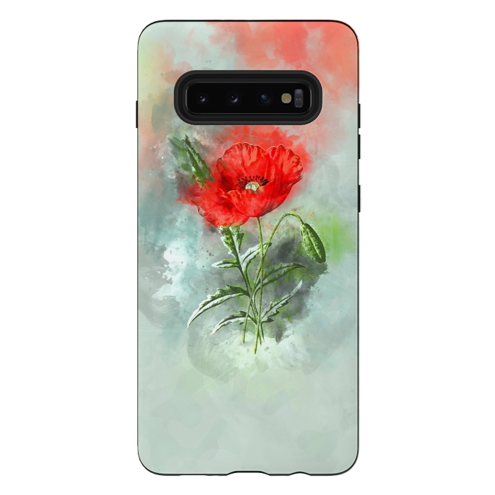 Galaxy S10 plus StrongFit Red Poppy by Creativeaxle