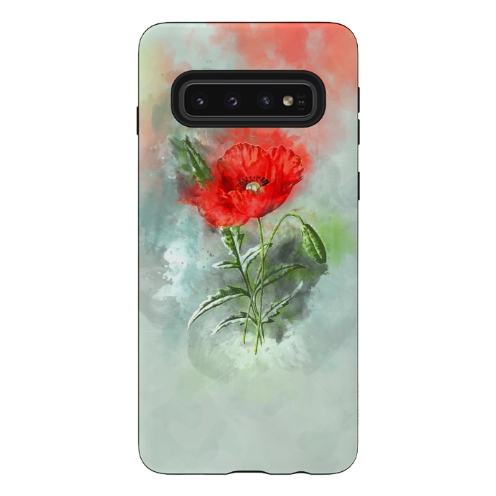 Galaxy S10 StrongFit Red Poppy by Creativeaxle