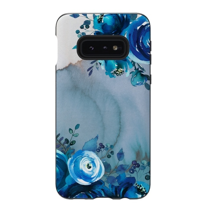 Galaxy S10e StrongFit Blue Floral Spring Garden by  Utart
