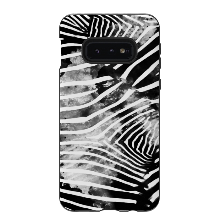 Galaxy S10e StrongFit Painted animal print zebra stripes by Oana 