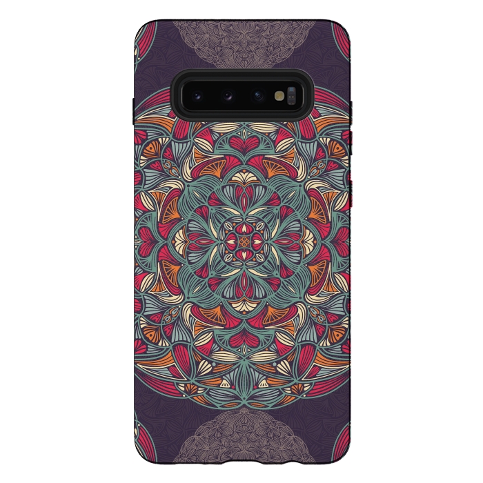 Galaxy S10 plus StrongFit Colorful Mandala Pattern 015 by Jelena Obradovic
