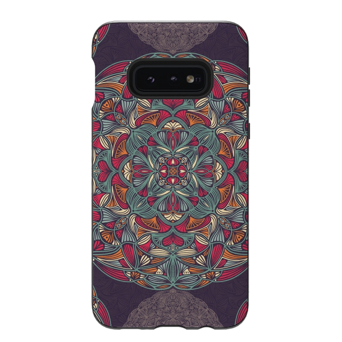 Galaxy S10e StrongFit Colorful Mandala Pattern 015 by Jelena Obradovic
