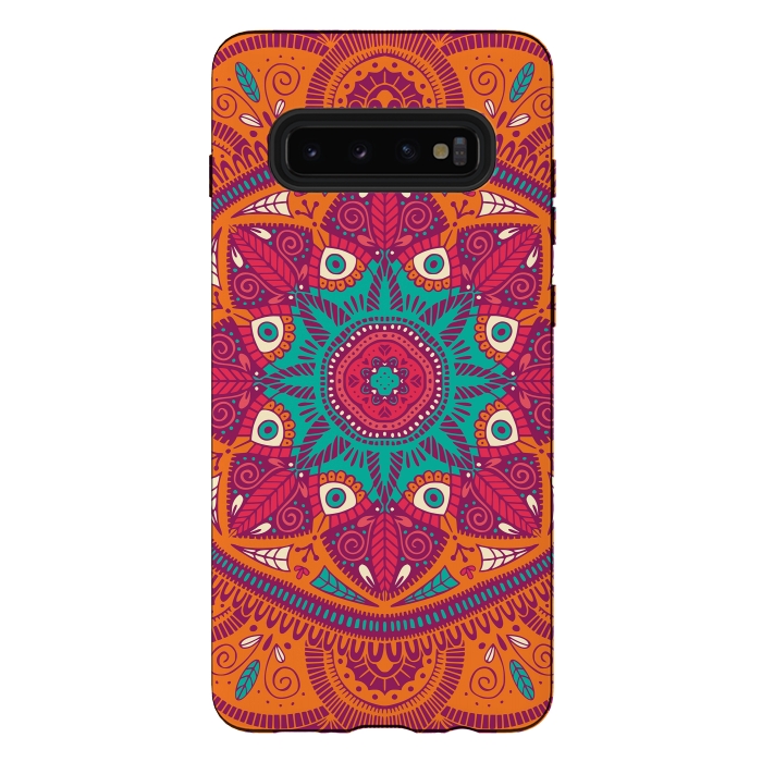 Galaxy S10 plus StrongFit Colorful Mandala Pattern 017 by Jelena Obradovic