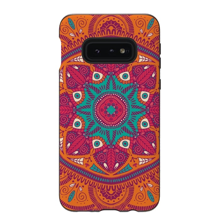 Galaxy S10e StrongFit Colorful Mandala Pattern 017 by Jelena Obradovic