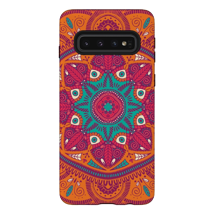 Galaxy S10 StrongFit Colorful Mandala Pattern 017 by Jelena Obradovic